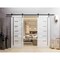 Sartodoors Double Barn Door 60x80 inches White Solid Core Modern Interior QUADRO4088DB-B-GLOS-60 - alternate 1