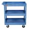 Luxor Deep Shelf Utility Cart, High Density Polyethylene (Shelf)/Polyvinyl Chloride (Leg), 3 Shelves EC111HD-BU - alternate 11
