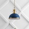 Jonathan Y Homer 13" 1-Light Modern Industrial Metal LED Dome Pendant, Navy/Brass Gold JYL9536G - alternate 6