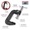 Performance Tool 4 in. Quick Release C-Clamp, Malleable Iron, Chrome Plated W284 - alternate 2