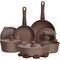 Bakkenmaster Bakken 17-Piece Ceramic Coated Aluminum Cookware Set, Nonstick, PTFE & PFAS Free BKCWSTK15BRWN.17 - alternate 1