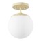 Jonathan Y Marcel Bistro 7.75" 1-Light Bohemian Farmhouse Iron/Frosted Glass LED Semi Flush Mount, Beige/White JYL7499B - alternate 6