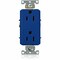Leviton Duplex Straight Blade Receptacle, 5-15R, 15 A, 125V AC, 2 Pole, 3 Wire, Flush Mount, Grounded 16252-BU - alternate 1