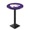 Holland Bar Stool Co 42" Blk Wrinkle Kansas State Pub Table, 36" dia. Top L217B4236KnsasS - alternate 1