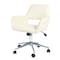 Homeroots Beige and Silver Upholstered and Steel Adjustable Swivel Rolling Office Chair 568083 - alternate 3