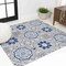 Jonathan Y Mediterranean Medallion Blue/Gray 5 ft Square Indoor/Outdoor Area Rug AMC101A-5SQ - alternate 1