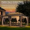 Sunjoy Kingston 20x12 Gazebo, Steel & PC Roof Hardtop Gazebo with Curtain and Netting - Woodgrain Aluminum A1020438A000 - alternate 6