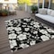 Homeroots 5' X 8' Black Ivory And Gray Floral Washable Indoor Outdoor Area Rug 599863 - alternate 3