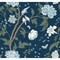 York Wallcoverings Teahouse Floral Navy Wallpaper BL1782 - alternate 1