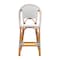 Bali & Pari Genica Classic French Two-Tone Black and White Weaving and Natural Rattan Bar Stool 251-13959-ZORO - alternate 8