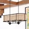 Vaxcel Berens Matte Black Farmhouse Chandelier Island Pendant Light Fixture Rattan Cane H0308 - alternate 4