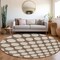Homeroots 8' Brown And Beige Round Polka Dot Washable Indoor Outdoor Area Rug 595213 - alternate 4