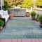 Homeroots 3' X 5' Aqua And Beige Abstract Washable Indoor Outdoor Area Rug 630819 - alternate 4