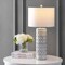 Jonathan Y Loop 28.75" Ceramic Modern Column LED Table Lamp, Blue/White JYL6614A - alternate 4