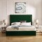Homeroots Hunter Green Solid Wood Queen Upholstered Velvet Bed 544925 - alternate 5