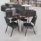 Regency Square Kahlo Breakroom Table W/ 4 Restaurant Stack Chairs, 30 in W, 30 in L, Neo Walnut TPL3030NWCM29BK - alternate 4
