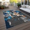 Homeroots 10' X 14' Charcoal Copper And Teal Blue Abstract Washable Indoor Outdoor Area Rug 599549 - alternate 3