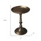 Homeroots 24" Bronze Metal Round Pedestal End Table 634876 - alternate 3