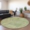 Homeroots 8' Green And Olive Green Round Geometric Washable Indoor Outdoor Area Rug 594781 - alternate 6