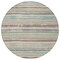 Homeroots 8' Beige Brown And Gray Round Striped Washable Indoor Outdoor Area Rug 598868 - alternate 5