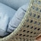 Leisuremod Beige Wicker Hanging 2 person Egg Swing Chair with Charcoal Blue Cushions ESCBG-57CBU - alternate 4