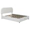Homeroots White Boucle Upholstered Full Bed Frame With Hydraulic Lift Storage 590436 - alternate 3
