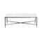 Homeroots 28" White And Brown Genuine Marble And Aluminum Metal Coffee Table 565094 - alternate 4