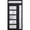 Vdomdoors Front Exterior Prehung FiberGlass Door Frosted Glass / Manux 8002 Matte Black / Sidelight and Trans MANUX8002EXD-BLK-W30+12 x H80+14-LH - alternate 3