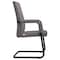 Leisuremod Evander Office Chair in Upholstered Leather and Iron Frame, Grey EGO23GRL - alternate 2