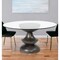 Homeroots 60" Clear And Brown Rounded Glass And Solid Manufactured Wood Pedestal Base Dining Table 380484 - alternate 4