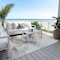 Homeroots 5' X 8' Beige And Blue Abstract Washable Indoor Outdoor Area Rug 617861 - alternate 4