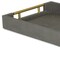 Homeroots 16in Gray Wood Faux Shagreen Serving Tray With Handles 518598 - alternate 4