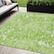 Homeroots 5' X 8' Lime Green And Ivory Striped Washable Indoor Outdoor Area Rug 596687 - alternate 1