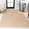 Jonathan Y Ainsley Modern Cottage Checkerboard Non-Slip Machine-Washable Gold/Cream 8 ft. x 10 ft. Area Rug WSH126B-8 - alternate 1