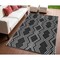Homeroots 4' X 6' Black Geometric Machine Braided Distressed Area Rug With UV Protection 555633 - alternate 1