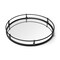 Homeroots 24in Silver Round Metal Indoor Outdoor Tray With Handles 376035 - alternate 1