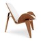 Homeroots 36" White and Brown Faux Leather Lounge Chair 520602 - alternate 5