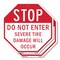 Signmission Stop Do Not Enter Severe Tire Damag, 6 inch X 6 inch, Plastic Sign, 2PK OC-P-2PACK-6-238 - alternate 1