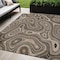 Homeroots 5' X 8' Beige And Charcoal Geometric Washable Indoor Outdoor Area Rug 631366 - alternate 1