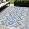 Homeroots 5' X 8' Navy Blue And Denim Blue Geometric Washable Indoor Outdoor Area Rug 581546 - alternate 1