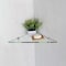 Fab Glass And Mirror 6in. L x 0.37in. H x 6in. W Wall Mount Clear Tempered Glass Floating Corner Shelf in Chrom SH-CRTR60 - alternate 3