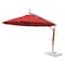Bambrella 10' Round Bamboo Cantilever Umbrella with Red Canopy and 297lb Granite Base System 3.0m R-SW-S-R-BS - alternate 1