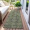 Homeroots 8' Runner Moss Green and Gray Oriental Washable Non Skid Indoor Outdoor Runner Rug 563809 - alternate 5