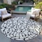 Homeroots 8' Ivory And Black Round Geometric Washable Indoor Outdoor Area Rug 599204 - alternate 4