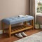 Homeroots 40in Blue and Brown Tufted Fabric Upholstered Storage Bench with Shelves 286431 - alternate 3