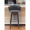 Homeroots 30" Gray And Black Faux Leather Swivel Bar Height Bar Chair 534424 - alternate 1