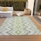 Homeroots 8' X 10' Green Ivory And Gray Geometric Washable Indoor Outdoor Area Rug 581542 - alternate 6