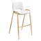 Homeroots Set of Two 30" White And Gold Faux Leather And Steel Low Back Bar Height Bar Chairs 555664 - alternate 5