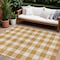 Homeroots 8' X 10' Orange And Beige Plaid Washable Indoor Outdoor Area Rug 595418 - alternate 1