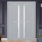Sartodoors Slab Barn Door Panel Frosted Glass Grey 28x84 Solid Core Modern Interior VEREGIO7288S-GRE-2884 - alternate 3